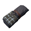 Load image into Gallery viewer, The Legacy Blanket Deep Charcoal Grey with Black Trim and Green Tartan Pendleton Wool