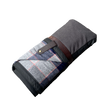 Load image into Gallery viewer, The Legacy Blanket Deep Charcoal Grey with Black Trim and Blue, Grey, and Orange Tartan Pendleton Wool