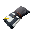 Load image into Gallery viewer, The Legacy Blanket Deep Charcoal Grey with Black Trim White with Colorful Stripes Pendleton Wool