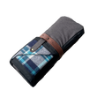 Load image into Gallery viewer, The Legacy Blanket Deep Charcoal Grey with Black Trim and Blue Tartan Pendleton Wool