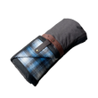 Load image into Gallery viewer, The Legacy Blanket Deep Charcoal Grey with Black Trim and Blue and Grey Tartan Pendleton Wool