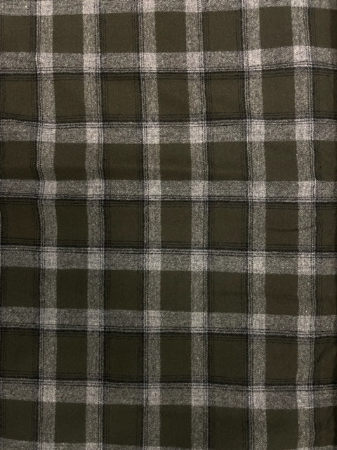 The Legacy Blanket Deep Charcoal Grey with Black Trim and Green Tartan Pendleton Wool - Belmont Blanket