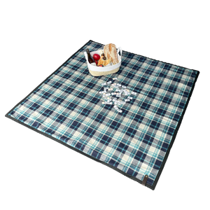 The Legacy Blanket Deep Charcoal Grey with Black Trim and Blue Tartan Pendleton Wool