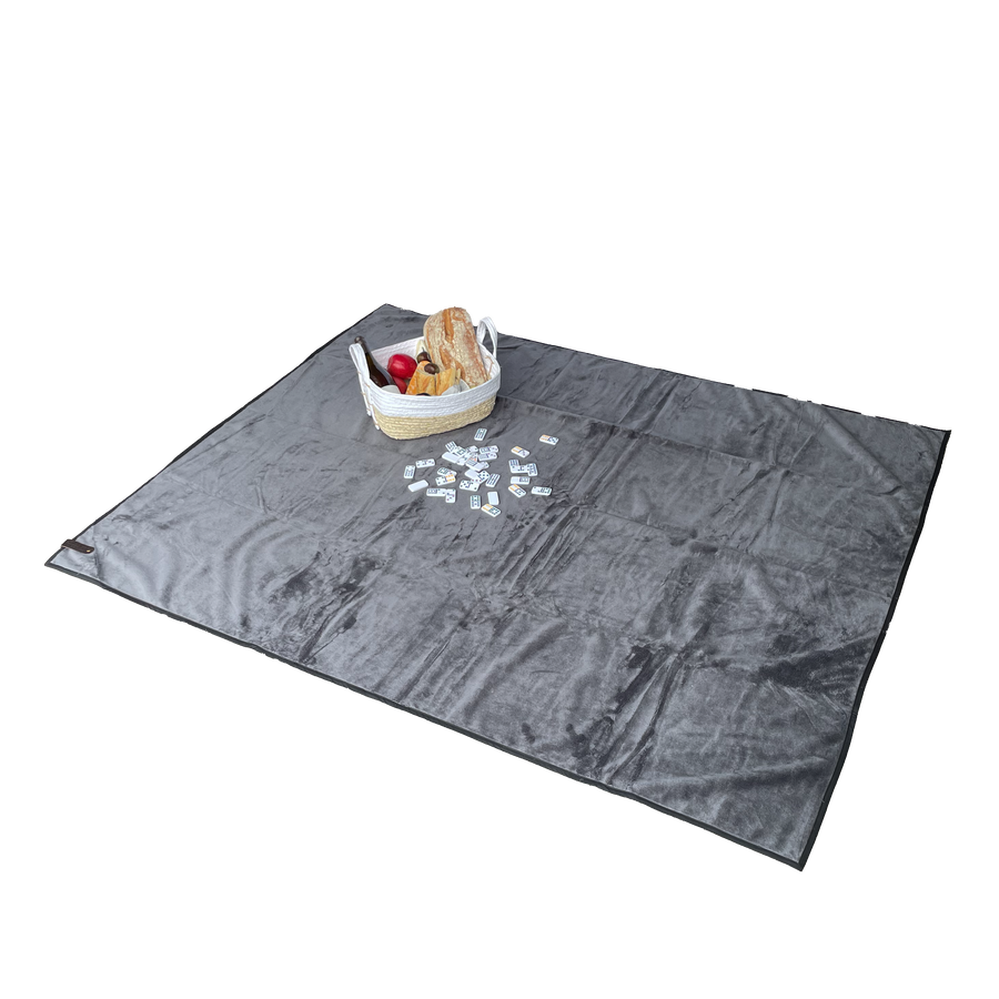 HELLAGOOD Blanket Doug Fir Green with Coal grey furry