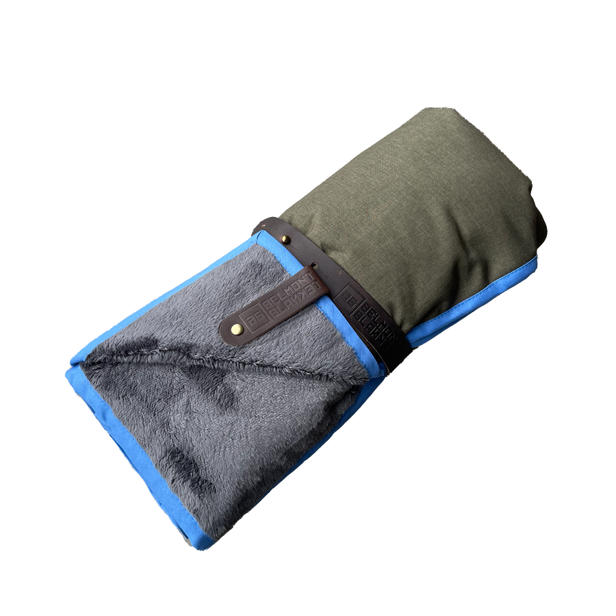 HELLAGOOD Blanket Doug Fir Green with Coal grey furry