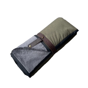 HELLAGOOD Blanket Doug Fir Green with Coal grey furry