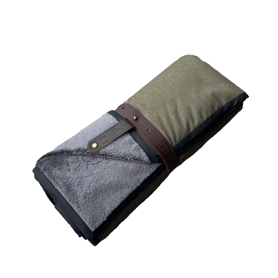 HELLAGOOD Blanket Doug Fir Green with Coal grey furry