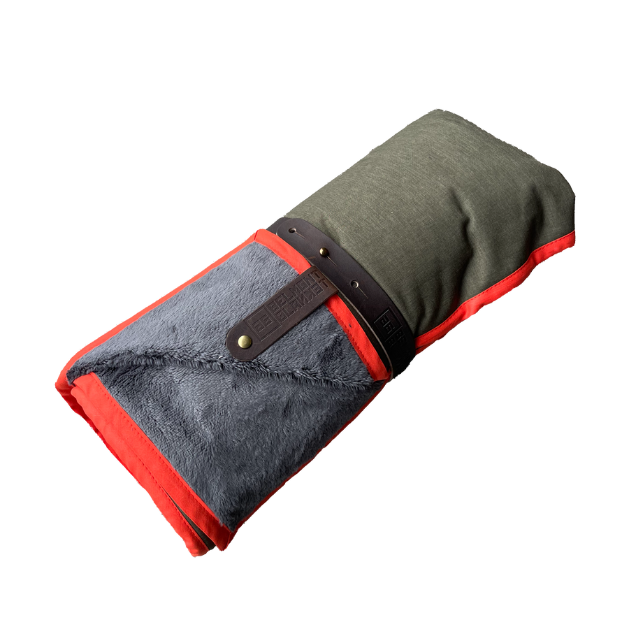 HELLAGOOD Blanket Doug Fir Green with Coal grey furry